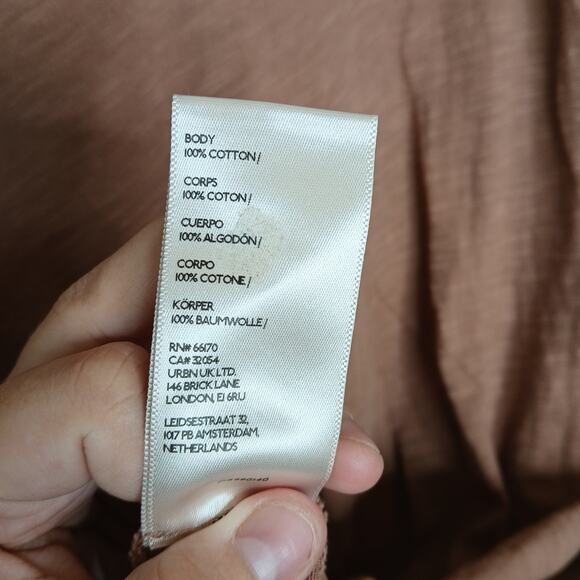 We The Free Brown Long Sleeve Oversize Top Womens MD Lagenlook Boho Minimalist - Picture 7 of 12